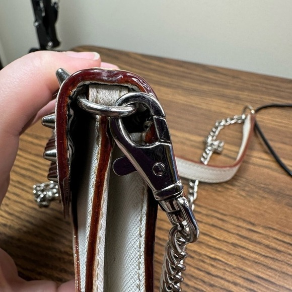 Studded Rebecca Minkoff White with Silver Hardware Clutch or Shoulderbag - Picture 8 of 11